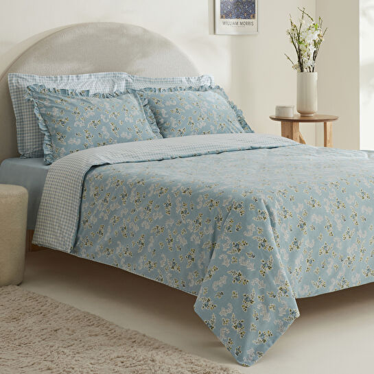 Karaca Home Carlo %100 Pamuk Çift Kişilik Nevresim Takımı Mavi