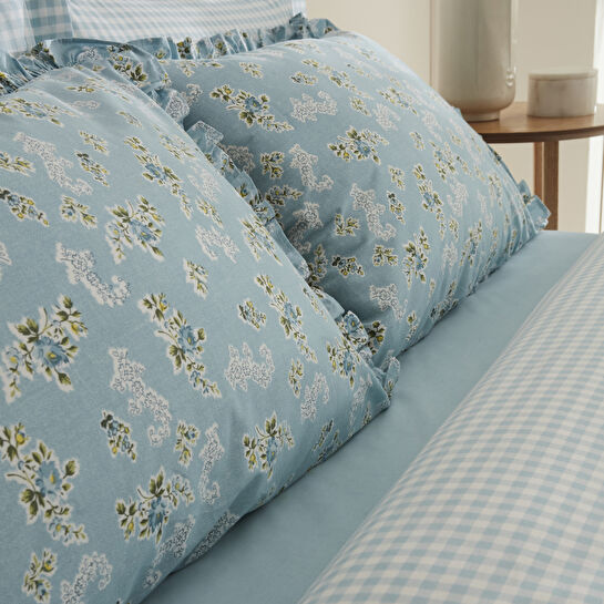 Karaca Home Carlo %100 Pamuk Tek Kişilik Nevresim Takımı Mavi