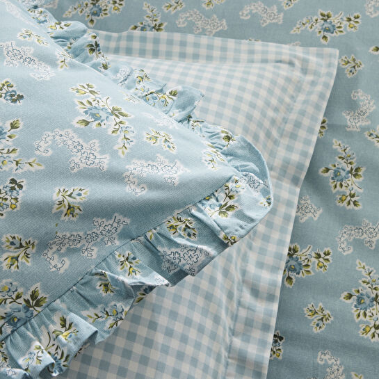 Karaca Home Carlo %100 Pamuk Tek Kişilik Nevresim Takımı Mavi