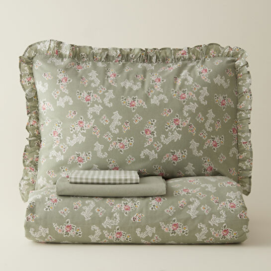 Karaca Home Carlo %100 Pamuk Tek Kişilik Nevresim Takımı Adaçayı