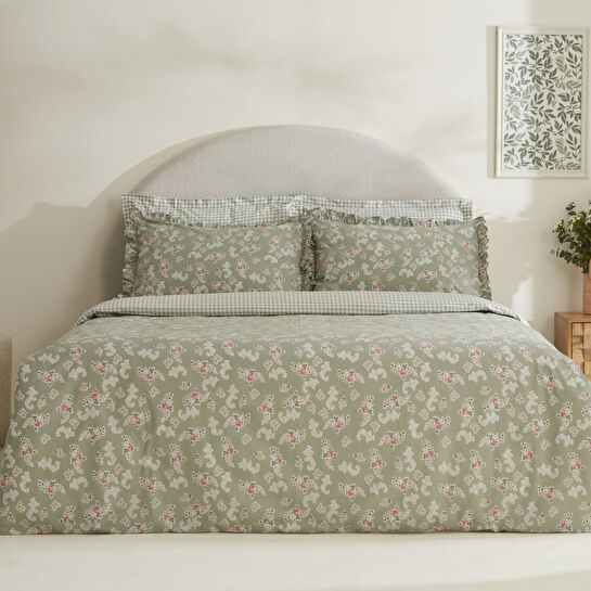 Karaca Home Carlo %100 Pamuk Tek Kişilik Nevresim Takımı Adaçayı