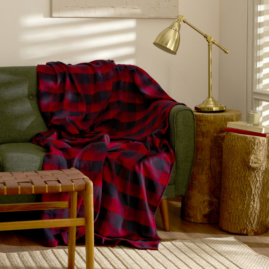 Karaca Home Flanel Throw Tv Battaniyesi Koyu Desenli Kırmızı
