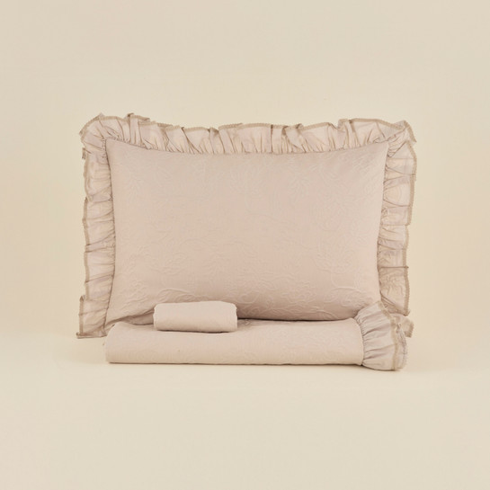 Karaca Home White Collection Tyra %100 Pamuk Çift Kişilik Yatak Örtüsü Bej
