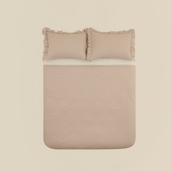 Karaca Home White Collection Tyra %100 Pamuk Çift Kişilik Yatak Örtüsü Bej