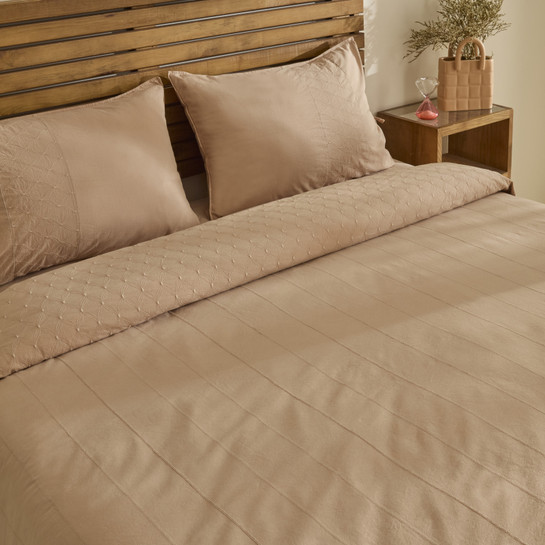 Karaca Home Carmine %100 Pamuk Nakışlı Çift Kişilik Nevresim Takımı Pudra
