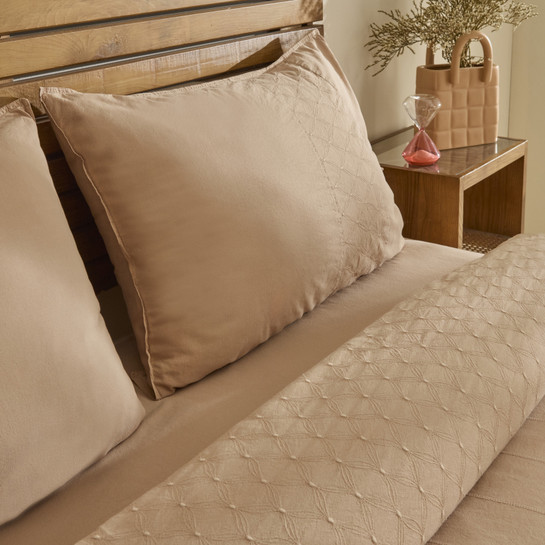 Karaca Home Carmine %100 Pamuk Nakışlı Çift Kişilik Nevresim Takımı Pudra