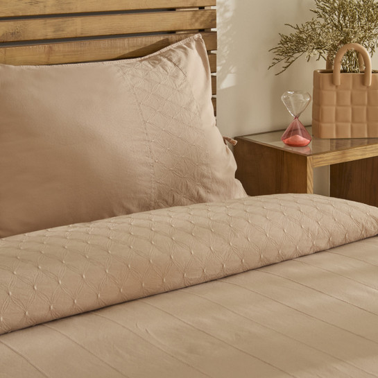 Karaca Home Carmine %100 Pamuk Nakışlı Çift Kişilik Nevresim Takımı Pudra