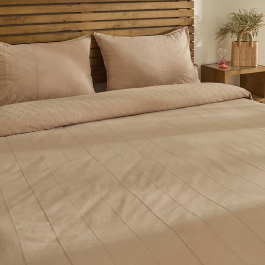 Karaca Home Carmine %100 Pamuk Nakışlı Çift Kişilik Nevresim Takımı Pudra