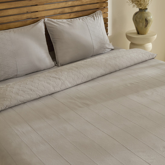 Karaca Home Carmine %100 Pamuk Nakışlı Çift Kişilik Nevresim Takımı Gri