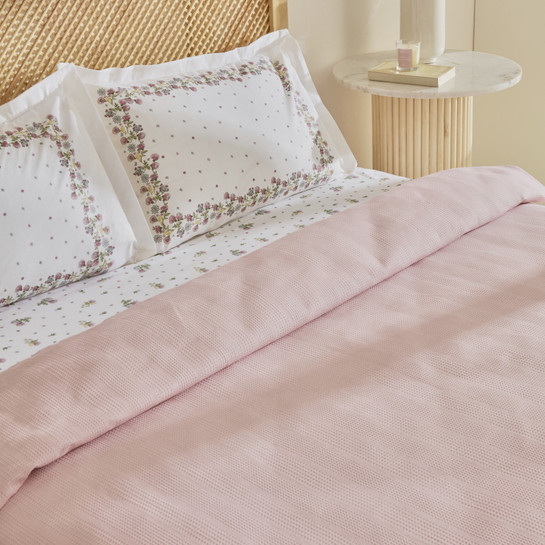 Karaca Home Roshell %100 Pamuk Çift Kişilik Pike Takımı Pudra