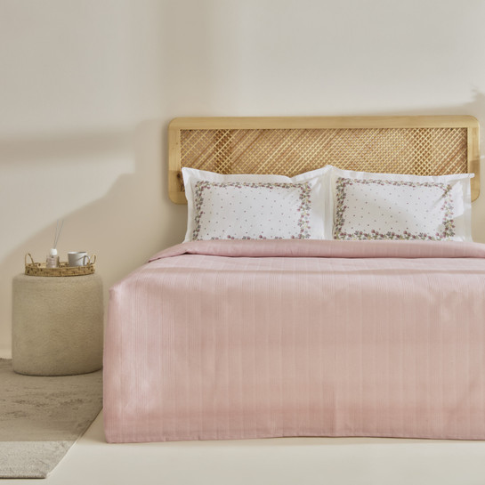 Karaca Home Roshell %100 Pamuk Çift Kişilik Pike Takımı Pudra