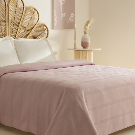 Karaca Home Rosy Çift Kişilik Tek Pike Pudra