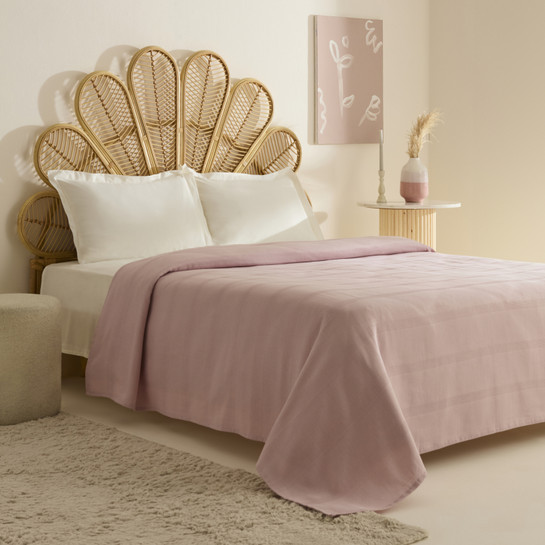 Karaca Home Rosy Tek Kişilik Tek Pike Pudra