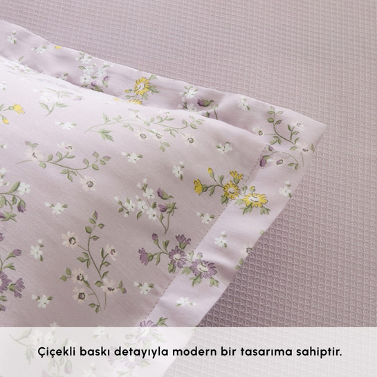 Karaca Home Noa Bambu Tek Kişilik Pike Takımı Açık Mürdüm
