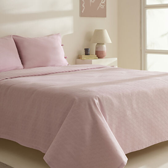 Karaca Home Sarra Britli Bambu Çift Kişilik Pike Takımı Pudra