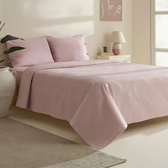 Karaca Home Sarra Britli Bambu Çift Kişilik Pike Takımı Pudra