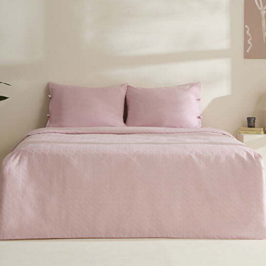 Karaca Home Sarra Britli Bambu Çift Kişilik Pike Takımı Pudra