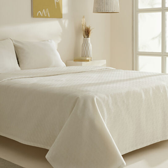 Karaca Home Sarra Britli Bambu Çift Kişilik Pike Takımı Ekru