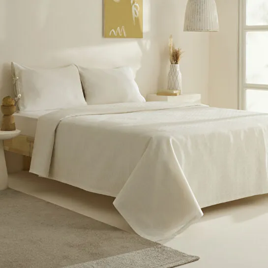 Karaca Home Sarra Britli Bambu Çift Kişilik Pike Takımı Ekru