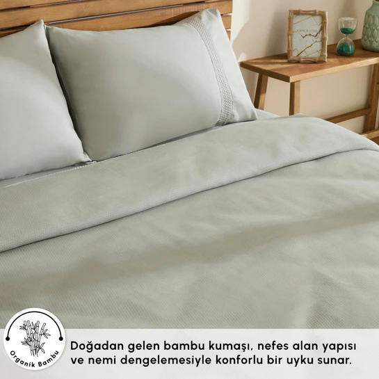 Karaca Home Maisy Bambu Çift Kişilik Pike Takımı Adaçayı