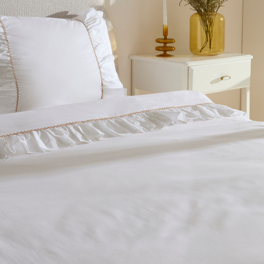 Karaca Home Viento %100 Pamuk Çift Kişilik Nevresim Takımı Beyaz