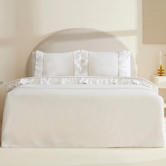 Karaca Home Viento %100 Pamuk Çift Kişilik Nevresim Takımı Beyaz