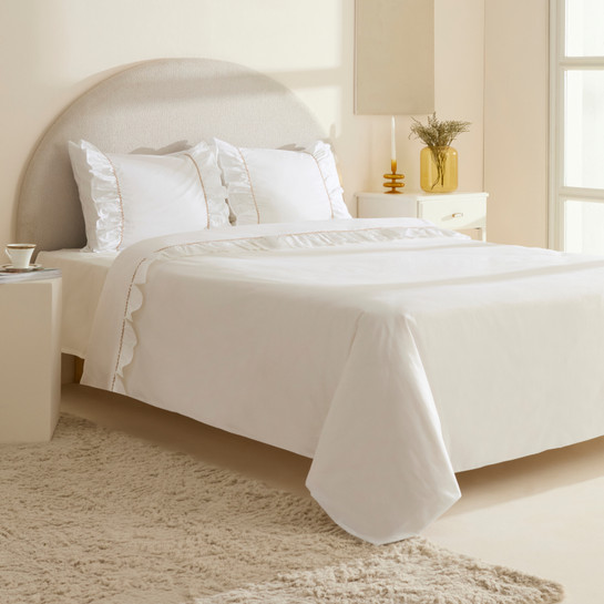 Karaca Home Viento %100 Pamuk Çift Kişilik Nevresim Takımı Beyaz