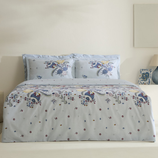 Karaca Home Seliya %100 Pamuk Çift Kişilik Nevresim Takımı Mavi