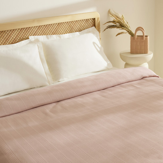 Karaca Home Maye %100 Pamuk Fırfırlı Çift kişilik Tek Pike Somon 