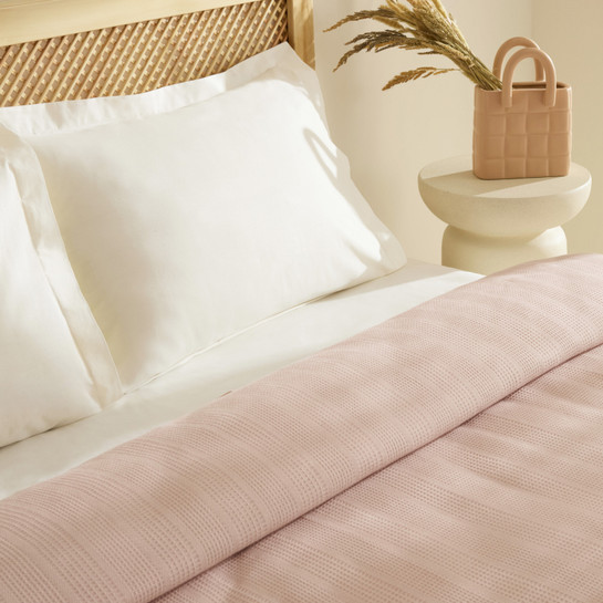 Karaca Home Maye %100 Pamuk Fırfırlı Çift kişilik Tek Pike Somon 