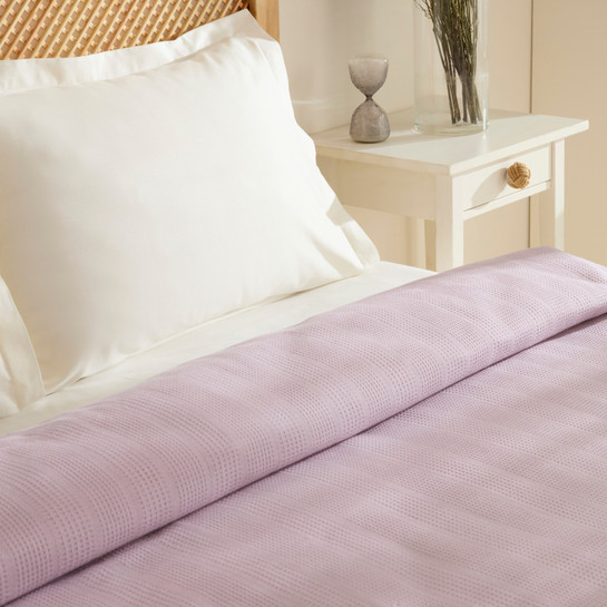 Karaca Home Maye %100 Pamuk Fırfırlı Tek Kişilik Tek Pike Mürdüm