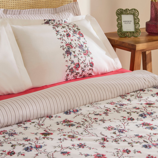 Karaca Home Inara %100 Pamuk Tek Kişilik Nevresim Takımı Kırmızı