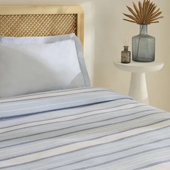 Karaca Home Lynora Çift Kişilik Peştemal Pike Takımı Mavi