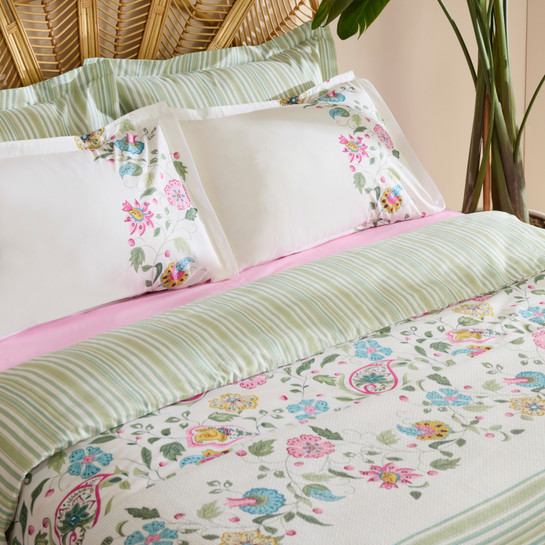 Karaca Home Elara %100 Pamuk Çift Kişilik Nevresim Pike Takımı Pembe