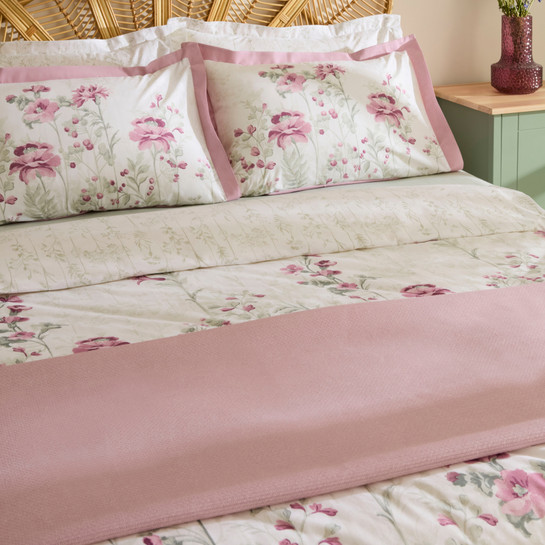 Karaca Home Mia %100 Pamuk Çift Kişilik Nevresim Pike Takımı Gül Kurusu