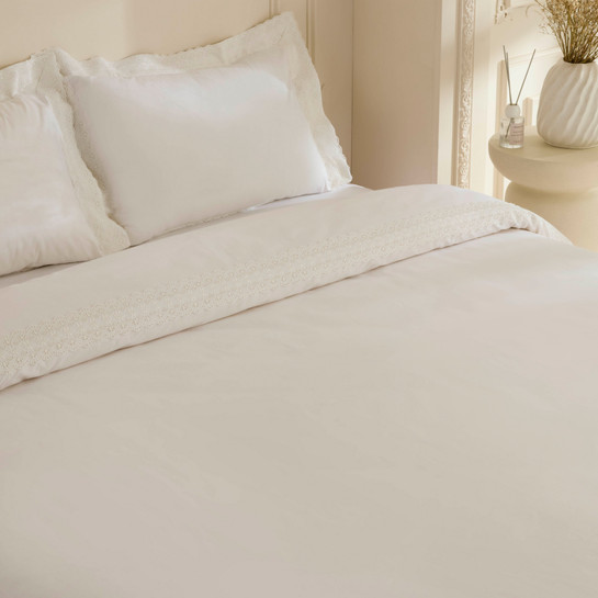 Karaca Home White Coll Eloras %100 Pamuk Çift Kişilik Nevresim Takımı Beyaz