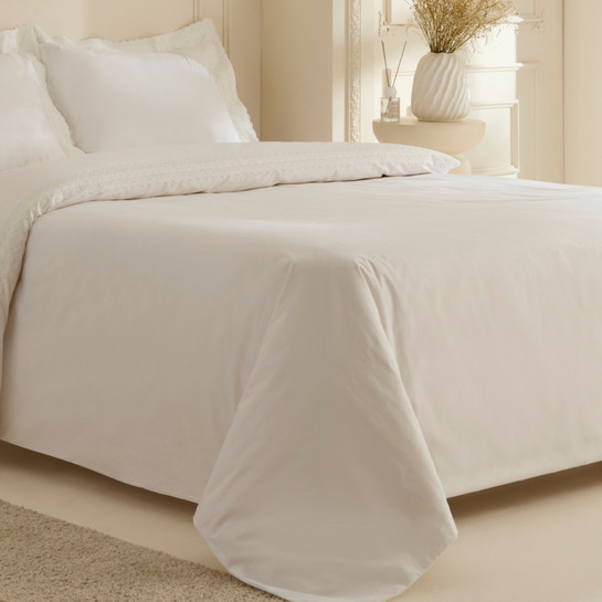 Karaca Home White Coll Eloras %100 Pamuk Çift Kişilik Nevresim Takımı Beyaz