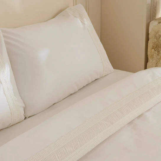 Karaca Home White Coll Lumier %100 Pamuk Çift Kişilik Nevresim Takımı Beyaz