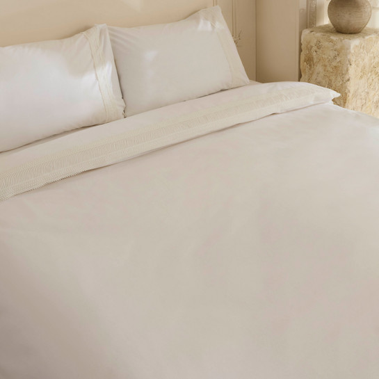 Karaca Home White Coll Lumier %100 Pamuk Çift Kişilik Nevresim Takımı Beyaz