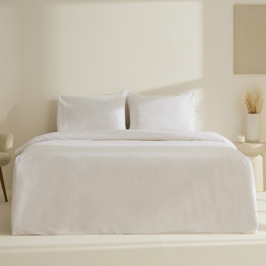 Karaca Home White Collection Fiorenza %100 Pamuk Çift Kişilik Nevresim Takımı Beyaz 