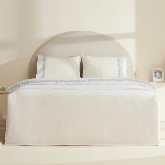 Karaca Home Sparky %100 Pamuk Yaprak Nakışlı Çift Kişilik Pike Takımı 