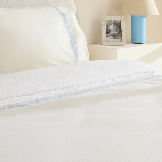 Karaca Home Sparky %100 Pamuk Yaprak Nakışlı Çift Kişilik Pike Takımı 