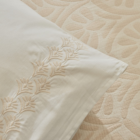 Karaca Home Shailyn Nakışlı Müslin Çift Kişilik Pike Takımı Pudra