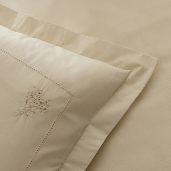 Karaca Home White Collection Rayas %100 Pamuk Nakışlı Çift Kişilik Nevresim Takımı Bej 