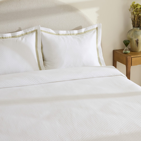 Karaca Home White Collection Doris %100 Pamuk Çift Kişilik Yatak Örtüsü Takımı Adaçayı