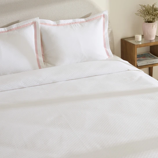 Karaca Home White Collection Doris %100 Pamuk Çift Kişilik Yatak Örtüsü Takımı Pudra