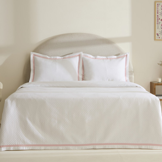 Karaca Home White Collection Doris %100 Pamuk Çift Kişilik Yatak Örtüsü Takımı Pudra