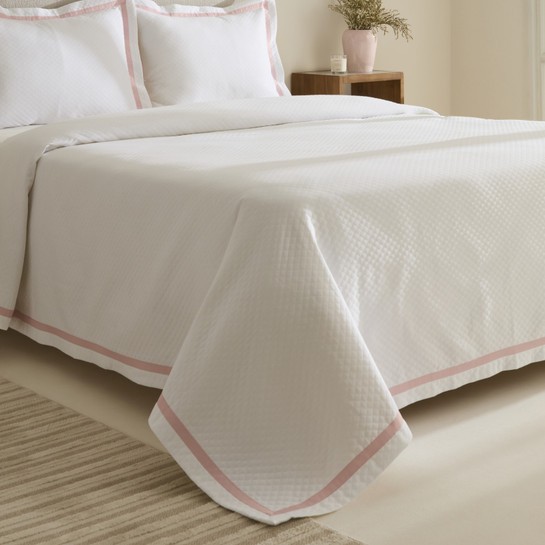 Karaca Home White Collection Doris %100 Pamuk Çift Kişilik Yatak Örtüsü Takımı Pudra
