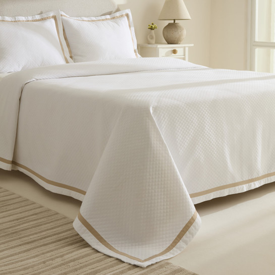 Karaca Home White Collection Doris %100 Pamuk Çift Kişilik Yatak Örtüsü Takımı Bej