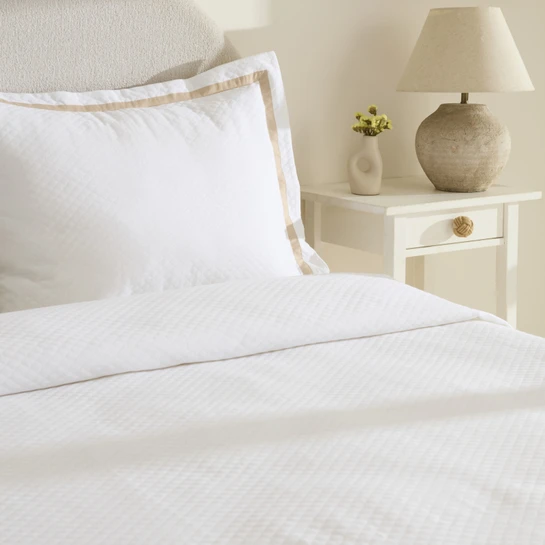 Karaca Home White Collection Doris %100 Pamuk Çift Kişilik Yatak Örtüsü Takımı Bej